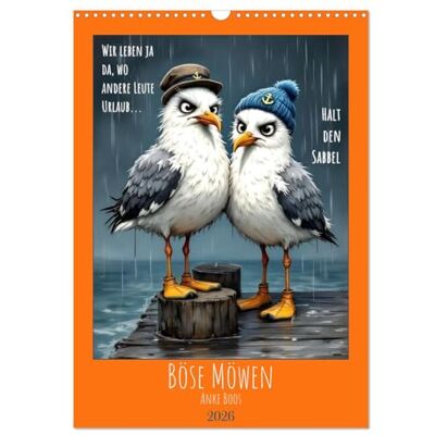 CALVENDO Böse Möwen (Wandkalender 2026 DIN A3 hoch), Monatskalender: Für Alle, die die Nordsee lieben und für Alle, die ein kleines bisschen böse sindd ( Spass) CALVENDO Böse Möwen (Wandkalender 2026 DIN A3 hoch), Monatskalender: Für Alle, die die Nordsee lieben und für Alle, die ein kleines bisschen böse sindd ( Spass)