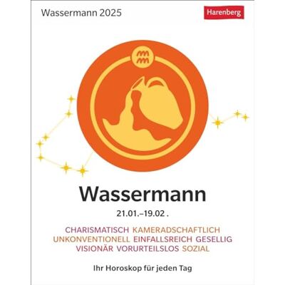 Harenberg Wassermann Sternzeichenkalender 2025 Tagesabreißkalender Ihr Horoskop für jeden Tag: Tischkalender 2025 mit täglichem Horoskop. Kleiner Kalender ... die Sterne (Sternzeichenkalender ) Harenberg Wassermann Sternzeichenkalender 2025 Tagesabreißkalender Ihr Horoskop für jeden Tag: Tischkalender 2025 mit täglichem Horoskop. Kleiner Kalender ... die Sterne (Sternzeichenkalender )