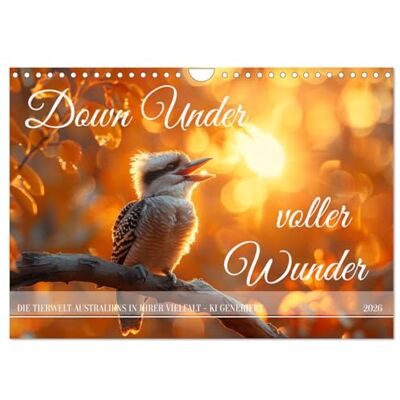 CALVENDO Down Under voller Wunder (Wandkalender 2026 DIN A4 quer), Monatskalender: Australiens Tierreich: Ein Jahr in KI generierten Bildern ( Tiere) CALVENDO Down Under voller Wunder (Wandkalender 2026 DIN A4 quer), Monatskalender: Australiens Tierreich: Ein Jahr in KI generierten Bildern ( Tiere)