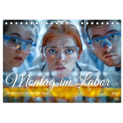 CALVENDO Montag im Labor (Tischkalender 2026 DIN A5 quer), Monatskalender: Chemie ist, wenn es stinkt und knallt ( Menschen) CALVENDO Montag im Labor (Tischkalender 2026 DIN A5 quer), Monatskalender: Chemie ist, wenn es stinkt und knallt ( Menschen)