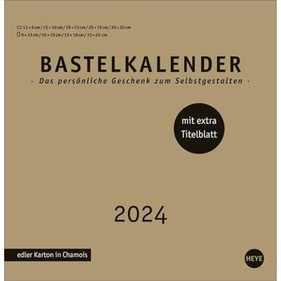 Heye Bastelkalender 2024 Premium gold groß. Blanko-Kalender zum Basteln mit extra Titelblatt für eine persönliche Gestaltung. Foto- und Bastelkalender 2024. Heye Bastelkalender 2024 Premium gold groß. Blanko-Kalender zum Basteln mit extra Titelblatt für eine persönliche Gestaltung. Foto- und Bastelkalender 2024.