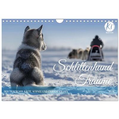 CALVENDO Schlittenhund Träume (Wandkalender 2026 DIN A4 quer), Monatskalender: Eine Hommage an Siberian Husky, Alaskan Malamute, Samojede und Co ( Tiere) CALVENDO Schlittenhund Träume (Wandkalender 2026 DIN A4 quer), Monatskalender: Eine Hommage an Siberian Husky, Alaskan Malamute, Samojede und Co ( Tiere)