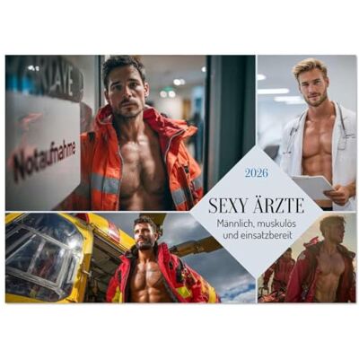 CALVENDO SEXY ÄRZTE Männlich, muskulös und einsatzbereit (Wandkalender 2026 DIN A3 quer), Monatskalender: Erotischer Männerkalender: Nackt, muskulös ... Sixpack in der Sprechstunde ( Erotik) CALVENDO SEXY ÄRZTE Männlich, muskulös und einsatzbereit (Wandkalender 2026 DIN A3 quer), Monatskalender: Erotischer Männerkalender: Nackt, muskulös ... Sixpack in der Sprechstunde ( Erotik)