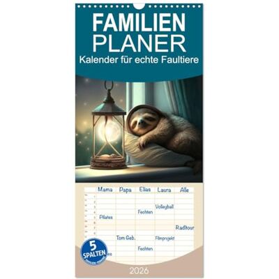 CALVENDO Familienplaner 2026 Der Kalender für echte Faultiere mit 5 Spalten (Wandkalender, 21 cm x 45 cm), ( Tiere) CALVENDO Familienplaner 2026 Der Kalender für echte Faultiere mit 5 Spalten (Wandkalender, 21 cm x 45 cm), ( Tiere)