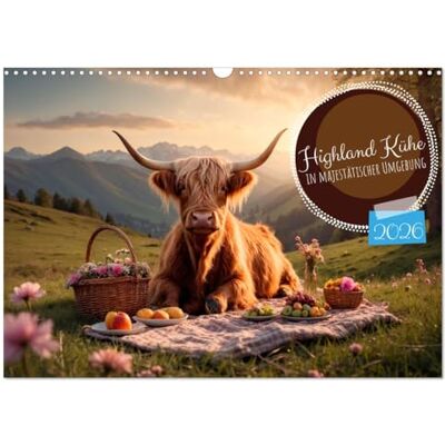 CALVENDO Highland Kühe (Wandkalender 2026 DIN A3 quer), Monatskalender: Highland Kühe in verschiedenen Landschaften und anmutigen Sonnenuntergängen ( Tiere) CALVENDO Highland Kühe (Wandkalender 2026 DIN A3 quer), Monatskalender: Highland Kühe in verschiedenen Landschaften und anmutigen Sonnenuntergängen ( Tiere)