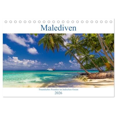 CALVENDO Malediven Traumhaftes Paradies im Indischen Ozean (Tischkalender 2026 DIN A5 quer), Monatskalender: Paradiesische Traumstrände auf den Malediven ( Orte) CALVENDO Malediven Traumhaftes Paradies im Indischen Ozean (Tischkalender 2026 DIN A5 quer), Monatskalender: Paradiesische Traumstrände auf den Malediven ( Orte)