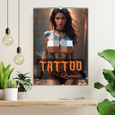 CALVENDO Tattoo Queens (Wandkalender 2026 DIN A2 hoch), Monatskalender: Kunst & Haut: 12 Monate Tattoo-Glanz ( Erotik) CALVENDO Tattoo Queens (Wandkalender 2026 DIN A2 hoch), Monatskalender: Kunst & Haut: 12 Monate Tattoo-Glanz ( Erotik)