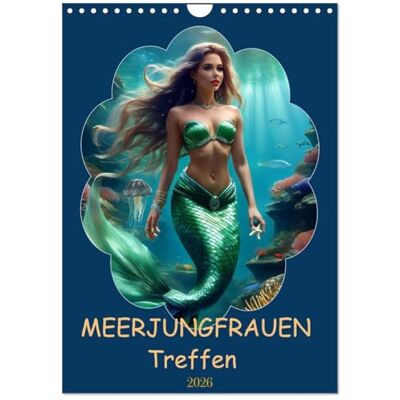CALVENDO MEERJUNGFRAUEN Treffen (Wandkalender 2026 DIN A4 hoch), Monatskalender: Fantasiewelt unter Wasser ( Kunst) CALVENDO MEERJUNGFRAUEN Treffen (Wandkalender 2026 DIN A4 hoch), Monatskalender: Fantasiewelt unter Wasser ( Kunst)