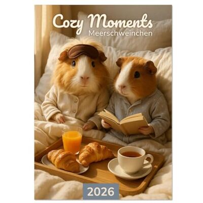 CALVENDO Cozy Moments Meerschweinchen Kalender (Wandkalender 2026 DIN A4 hoch), Monatskalender CALVENDO Cozy Moments Meerschweinchen Kalender (Wandkalender 2026 DIN A4 hoch), Monatskalender