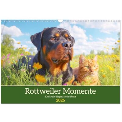 CALVENDO Rottweiler Momente. Kraftvolle Eleganz in der Natur (Wandkalender 2026 DIN A3 quer), Monatskalender: Die beeindruckende Ausstrahlung des Rottweilers in schönen Bildern ( Tiere) CALVENDO Rottweiler Momente. Kraftvolle Eleganz in der Natur (Wandkalender 2026 DIN A3 quer), Monatskalender: Die beeindruckende Ausstrahlung des Rottweilers in schönen Bildern ( Tiere)