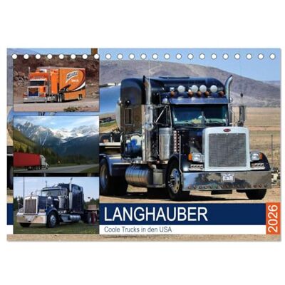 CALVENDO Langhauber. Coole Trucks in den USA (Tischkalender 2026 DIN A5 quer), Monatskalender: Die spektakulären "Kings of the Road" auf den endlosen Highways ( Technologie) CALVENDO Langhauber. Coole Trucks in den USA (Tischkalender 2026 DIN A5 quer), Monatskalender: Die spektakulären "Kings of the Road" auf den endlosen Highways ( Technologie)
