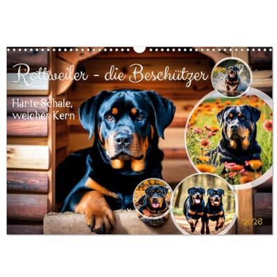 CALVENDO Rottweiler die Beschützer (Wandkalender 2026 DIN A3 quer), Monatskalender: Harte Schale, weicher Kern ( Tiere) CALVENDO Rottweiler die Beschützer (Wandkalender 2026 DIN A3 quer), Monatskalender: Harte Schale, weicher Kern ( Tiere)