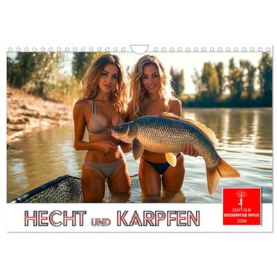 CALVENDO Hecht und Karpfen (Wandkalender 2026 DIN A4 quer), Monatskalender: Atemberaubende Fotos von starken Anglerinnen mit großen Fischen. ( Tiere) CALVENDO Hecht und Karpfen (Wandkalender 2026 DIN A4 quer), Monatskalender: Atemberaubende Fotos von starken Anglerinnen mit großen Fischen. ( Tiere)