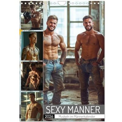 CALVENDO SEXY MÄNNER Muskeln im Männerkalender (Wandkalender 2026 DIN A4 hoch), Monatskalender: Nackte, muskulöse Männer, ein erotischer Kalender ... Kraft und Männlichkeit ( Erotik) CALVENDO SEXY MÄNNER Muskeln im Männerkalender (Wandkalender 2026 DIN A4 hoch), Monatskalender: Nackte, muskulöse Männer, ein erotischer Kalender ... Kraft und Männlichkeit ( Erotik)