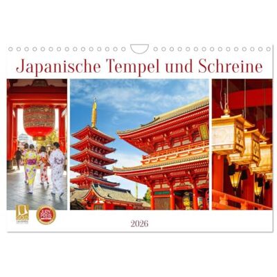 CALVENDO Japanische Tempel und Schreine (Wandkalender 2026 DIN A4 quer), Monatskalender CALVENDO Japanische Tempel und Schreine (Wandkalender 2026 DIN A4 quer), Monatskalender