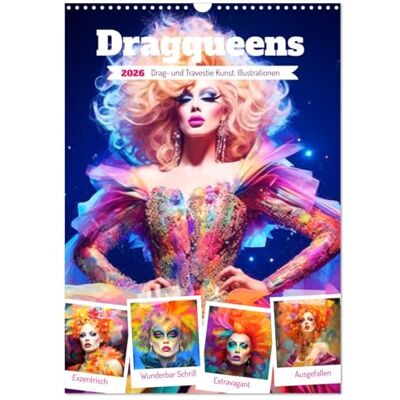 CALVENDO Dragqueens. Drag- und Travestie Kunst. Illustrationen (Wandkalender 2026 DIN A3 hoch), Monatskalender: Tolle Illustrationen einer emanzipierten Community ( Menschen) CALVENDO Dragqueens. Drag- und Travestie Kunst. Illustrationen (Wandkalender 2026 DIN A3 hoch), Monatskalender: Tolle Illustrationen einer emanzipierten Community ( Menschen)