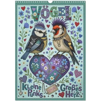 CALVENDO Vögel. Kleine Punks. Großes Herz. (Wandkalender 2026 DIN A3 hoch), Monatskalender: Farbenfrohe Vögel im Punk-Stil, die mit ihren wilden, ... und Freiheit versprühen. ( Tiere) CALVENDO Vögel. Kleine Punks. Großes Herz. (Wandkalender 2026 DIN A3 hoch), Monatskalender: Farbenfrohe Vögel im Punk-Stil, die mit ihren wilden, ... und Freiheit versprühen. ( Tiere)