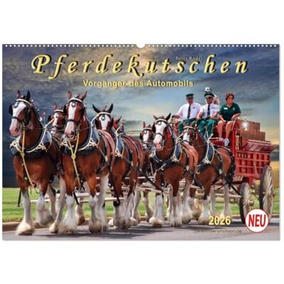 CALVENDO Pferdekutschen Vorgänger des Automobils (Wandkalender 2026 DIN A2 quer), Monatskalender: Kutschen, früher Statussymbol und das Reisefahrzeug schlechthin. ( Tiere) CALVENDO Pferdekutschen Vorgänger des Automobils (Wandkalender 2026 DIN A2 quer), Monatskalender: Kutschen, früher Statussymbol und das Reisefahrzeug schlechthin. ( Tiere)