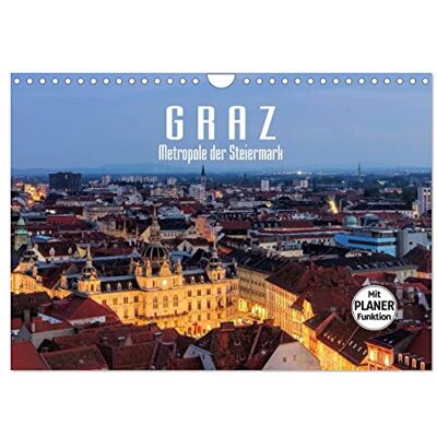 CALVENDO Graz Metropole der Steiermark (Wandkalender 2026 DIN A4 quer), Monatskalender: Streifzug durch die Hauptstadt der Steiermark ( Orte) CALVENDO Graz Metropole der Steiermark (Wandkalender 2026 DIN A4 quer), Monatskalender: Streifzug durch die Hauptstadt der Steiermark ( Orte)