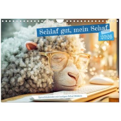 CALVENDO Schlaf gut, mein Schaf Spruchkalender mit lustigen Schaf-Bildern (Wandkalender 2026 DIN A4 quer), Monatskalender: Humorvoller Kalender mit ... ein Gute-Laune-Macher ( Spass) CALVENDO Schlaf gut, mein Schaf Spruchkalender mit lustigen Schaf-Bildern (Wandkalender 2026 DIN A4 quer), Monatskalender: Humorvoller Kalender mit ... ein Gute-Laune-Macher ( Spass)