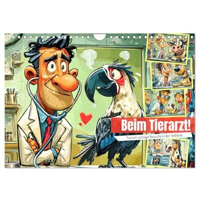 CALVENDO Beim Tierarzt! Tierisch schräge Besuche in der Vetklinik (Wandkalender 2026 DIN A4 quer), Monatskalender: Witzige Cartoon-Abenteuer aus der Tierarztpraxis ( Tiere) CALVENDO Beim Tierarzt! Tierisch schräge Besuche in der Vetklinik (Wandkalender 2026 DIN A4 quer), Monatskalender: Witzige Cartoon-Abenteuer aus der Tierarztpraxis ( Tiere)