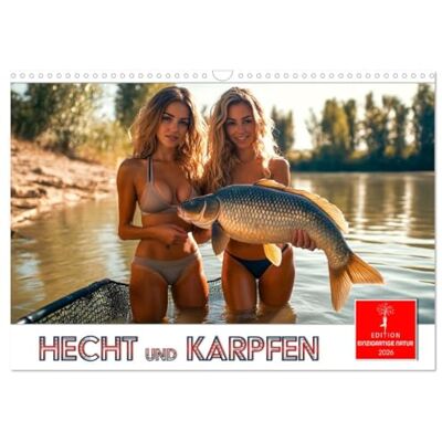CALVENDO Hecht und Karpfen (Wandkalender 2026 DIN A3 quer), Monatskalender: Atemberaubende Fotos von starken Anglerinnen mit großen Fischen. ( Tiere) CALVENDO Hecht und Karpfen (Wandkalender 2026 DIN A3 quer), Monatskalender: Atemberaubende Fotos von starken Anglerinnen mit großen Fischen. ( Tiere)