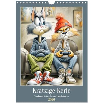 CALVENDO Kratzige Kerle. Trockener Katzenhumor vom Feinsten (Wandkalender 2026 DIN A4 hoch), Monatskalender: Ein rotzig-charmanter Cartoonkalender ... Ironie und Arroganz meistern ( Spass) CALVENDO Kratzige Kerle. Trockener Katzenhumor vom Feinsten (Wandkalender 2026 DIN A4 hoch), Monatskalender: Ein rotzig-charmanter Cartoonkalender ... Ironie und Arroganz meistern ( Spass)