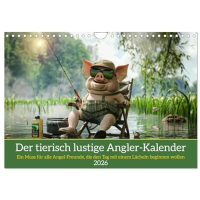 CALVENDO Der tierisch lustige Angler-Kalender (Wandkalender 2026 DIN A4 quer), Monatskalender: Ein Muss für alle Angel-Freunde, die den Tag mit einem Lächeln beginnen wollen ( Hobbys) CALVENDO Der tierisch lustige Angler-Kalender (Wandkalender 2026 DIN A4 quer), Monatskalender: Ein Muss für alle Angel-Freunde, die den Tag mit einem Lächeln beginnen wollen ( Hobbys)