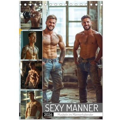 CALVENDO SEXY MÄNNER Muskeln im Männerkalender (Tischkalender 2026 DIN A5 hoch), Monatskalender: Nackte, muskulöse Männer, ein erotischer Kalender ... Kraft und Männlichkeit ( Erotik) CALVENDO SEXY MÄNNER Muskeln im Männerkalender (Tischkalender 2026 DIN A5 hoch), Monatskalender: Nackte, muskulöse Männer, ein erotischer Kalender ... Kraft und Männlichkeit ( Erotik)