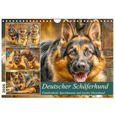 CALVENDO Deutscher Schäferhund. Familienheld, Sportskanone und loyaler Diensthund (Wandkalender 2026 DIN A4 quer), Monatskalender: Diese Bilder ... Begleiter brilliert ( Tiere) CALVENDO Deutscher Schäferhund. Familienheld, Sportskanone und loyaler Diensthund (Wandkalender 2026 DIN A4 quer), Monatskalender: Diese Bilder ... Begleiter brilliert ( Tiere)