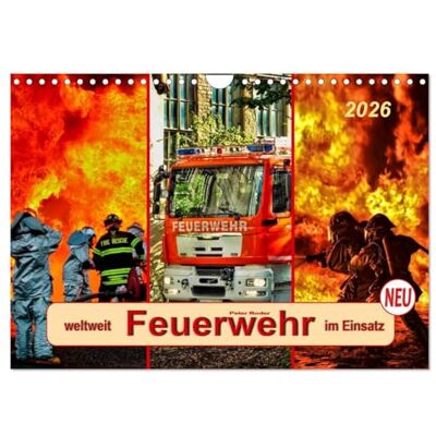 CALVENDO Feuerwehr weltweit im Einsatz (Wandkalender 2026 DIN A4 quer), Monatskalender: Täglicher Einsatz voller Gefahren zum Wohle der Allgemeinheit. ( Menschen) CALVENDO Feuerwehr weltweit im Einsatz (Wandkalender 2026 DIN A4 quer), Monatskalender: Täglicher Einsatz voller Gefahren zum Wohle der Allgemeinheit. ( Menschen)