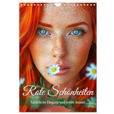 CALVENDO Rote Schönheiten. Natürliche Eleganz und wilde Anmut (Wandkalender 2026 DIN A4 hoch), Monatskalender: Zauberhafte Illustrationen von rothaarige Frauen in der Natur ( Menschen) CALVENDO Rote Schönheiten. Natürliche Eleganz und wilde Anmut (Wandkalender 2026 DIN A4 hoch), Monatskalender: Zauberhafte Illustrationen von rothaarige Frauen in der Natur ( Menschen)
