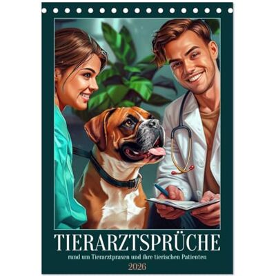 CALVENDO Tierarztsprüche (Tischkalender 2026 DIN A5 hoch), Monatskalender: Humor rund um Tierarztpraxen und ihre tierischen Patienten ( Spass) CALVENDO Tierarztsprüche (Tischkalender 2026 DIN A5 hoch), Monatskalender: Humor rund um Tierarztpraxen und ihre tierischen Patienten ( Spass)
