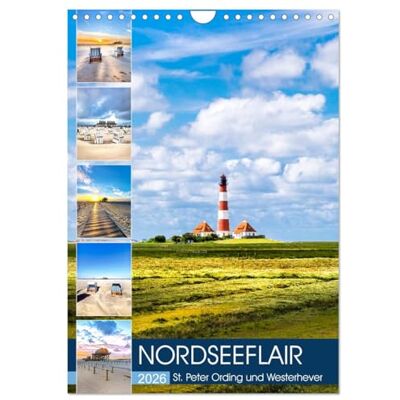CALVENDO NORDSEEFLAIR St. Peter Ording und Westerhever (Wandkalender 2026 DIN A4 hoch), Monatskalender: Sonnige Momente im Naturpark Wattenmeer ( Orte) CALVENDO NORDSEEFLAIR St. Peter Ording und Westerhever (Wandkalender 2026 DIN A4 hoch), Monatskalender: Sonnige Momente im Naturpark Wattenmeer ( Orte)