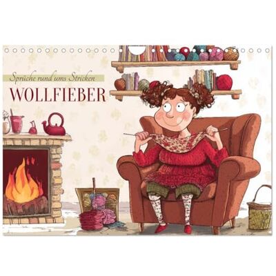 CALVENDO Wollfieber (Wandkalender 2026 DIN A4 quer), Monatskalender: Lustige Sprüche rund ums Stricken ( Spass) CALVENDO Wollfieber (Wandkalender 2026 DIN A4 quer), Monatskalender: Lustige Sprüche rund ums Stricken ( Spass)