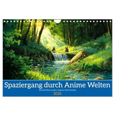 CALVENDO Spaziergang durch Anime Welten (Wandkalender 2026 DIN A4 quer), Monatskalender: Ein Kalender, der Träume weckt Fantasievolle Anime-Landschaften für jeden Monat ( Kunst) CALVENDO Spaziergang durch Anime Welten (Wandkalender 2026 DIN A4 quer), Monatskalender: Ein Kalender, der Träume weckt Fantasievolle Anime-Landschaften für jeden Monat ( Kunst)