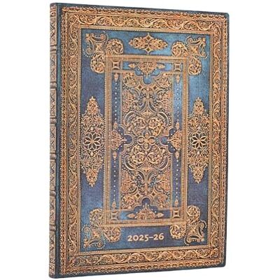Paperblanks 2026 Blue Luxe (Luxe Design) Midi 18-month Horizontal Softcover Flexi Dayplanner 2025-2026 (Elastic Band Closure): Kalendarz 18-miesięczny Paperblanks 2026 Blue Luxe (Luxe Design) Midi 18-month Horizontal Softcover Flexi Dayplanner 2025-2026 (Elastic Band Closure): Kalendarz 18-miesięczny