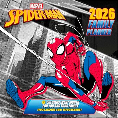 Pyramid SPIDER-MAN 2026 – Familienplaner 30×30 cm (aufgeklappt 30×60 cm) mit 12 Marvel-Motiven von Spider-Man in Action, Wandkalender für Familien & Superhelden-Fans Pyramid SPIDER-MAN 2026 – Familienplaner 30×30 cm (aufgeklappt 30×60 cm) mit 12 Marvel-Motiven von Spider-Man in Action, Wandkalender für Familien & Superhelden-Fans
