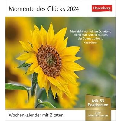 Harenberg Momente des Glücks Postkarten-Kalender 2024. Positive Stimmung und Zufriedenheit im Postkartenformat. Wochenkalender mit Zitaten und schönen Fotos zum ... Wochenkalender mit Zitaten, mit 53 Postkarten Harenberg Momente des Glücks Postkarten-Kalender 2024. Positive Stimmung und Zufriedenheit im Postkartenformat. Wochenkalender mit Zitaten und schönen Fotos zum ... Wochenkalender mit Zitaten, mit 53 Postkarten