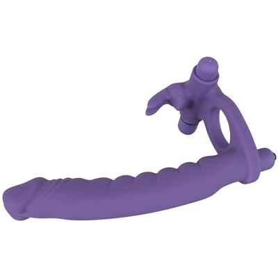 You2Toys Los Analos Double Delight Dildo für anales und vaginales Vergnügen, softer Stimulator mit Vibro-Ei zur Stimulation der Partnerin, lila You2Toys Los Analos Double Delight Dildo für anales und vaginales Vergnügen, softer Stimulator mit Vibro-Ei zur Stimulation der Partnerin, lila