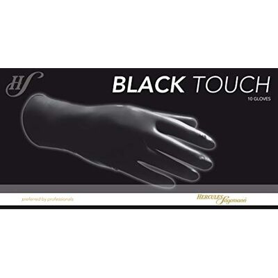 Hercules Black Touch M Schwarze Einweghandschuhe für Friseure Puderfreie Latexhandschuhe mit extra langem Roll-Rand Inhalt: 10 Gummihandschuhe Größe M Hercules Black Touch M Schwarze Einweghandschuhe für Friseure Puderfreie Latexhandschuhe mit extra langem Roll-Rand Inhalt: 10 Gummihandschuhe Größe M