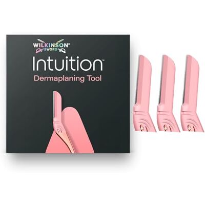 Wilkinson Sword Intuition Dermaplaning-Tool für Frauen, professioneller Dermaplaning-Rasierer, 3 Frauen Rasierer Ersatzklingen Wilkinson Sword Intuition Dermaplaning-Tool für Frauen, professioneller Dermaplaning-Rasierer, 3 Frauen Rasierer Ersatzklingen