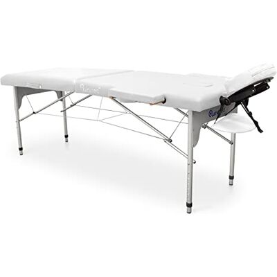 Quirumed Leicht zusammenklappbare Massageliege aus Aluminium, Farbe Weiß, 186 x 66 cm, Massageliege, Kunstleder, leicht, tragbar, teleskopische Höhenverstellung, bis zu 140 kg Quirumed Leicht zusammenklappbare Massageliege aus Aluminium, Farbe Weiß, 186 x 66 cm, Massageliege, Kunstleder, leicht, tragbar, teleskopische Höhenverstellung, bis zu 140 kg