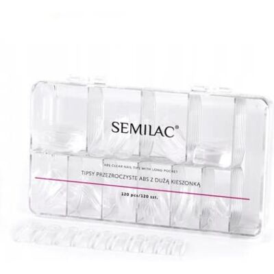 Semilac Clear Tips für Nagelverlängerung (120Stk.) – Transparente ABS-Tips mit großer Klebefläche, flexibel & stabil Semilac Clear Tips für Nagelverlängerung (120Stk.) – Transparente ABS-Tips mit großer Klebefläche, flexibel & stabil