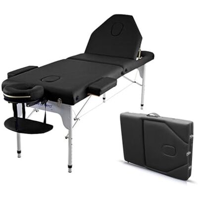 Quirumed Elite Klappmassagetisch aus Aluminium, 186 x 66 cm, Farbe Schwarz, Massagetisch, Kunstleder, hochdichte Polsterung, leicht, höhenverstellbar Quirumed Elite Klappmassagetisch aus Aluminium, 186 x 66 cm, Farbe Schwarz, Massagetisch, Kunstleder, hochdichte Polsterung, leicht, höhenverstellbar