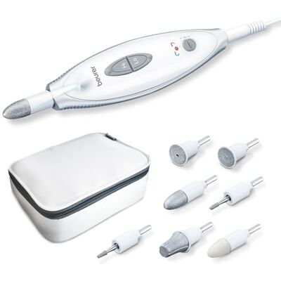 Beurer MP 41 Maniküre-/ Pediküreset, elektrische Nagelfeile mit 7 Aufsätzen, helles LED Licht, Nagelfräser für gepflegte Nägel, mit Aufbewahrungstasche, Nagelpflege für Hände und Füße, Weiß Beurer MP 41 Maniküre-/ Pediküreset, elektrische Nagelfeile mit 7 Aufsätzen, helles LED Licht, Nagelfräser für gepflegte Nägel, mit Aufbewahrungstasche, Nagelpflege für Hände und Füße, Weiß