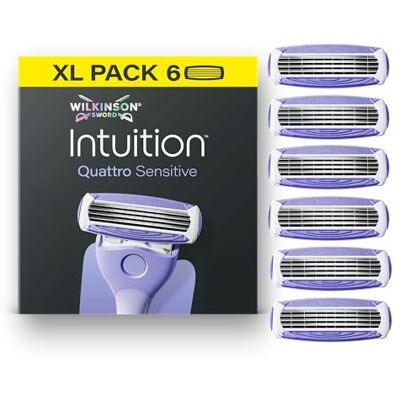 Wilkinson Sword Intuition Quattro Sensitive, 6 Ersatzklingen Wilkinson Sword Intuition Quattro Sensitive, 6 Ersatzklingen