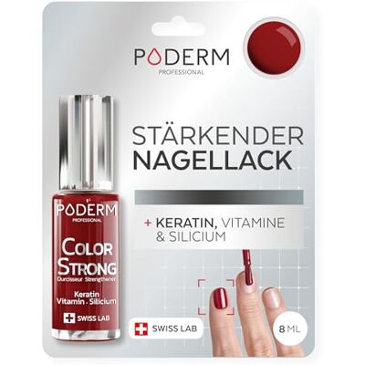 PODERM Nagelhärter Lack Allurarot Repariert und Stärkt durch Semipermanenten Nagellack Geschädigte und Geschwächte Nägel Biotin und Keratin Entwickelt von einem Podologen in der Schweiz PODERM Nagelhärter Lack Allurarot Repariert und Stärkt durch Semipermanenten Nagellack Geschädigte und Geschwächte Nägel Biotin und Keratin Entwickelt von einem Podologen in der Schweiz