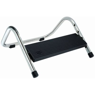 WEDO 10321161 Fußstütze Trittboy, Stahlrohr, vierfach verstellbar, rutschfest, 34,5 x 33,5 x 16,5 cm, glanzvernickelt / schwarz WEDO 10321161 Fußstütze Trittboy, Stahlrohr, vierfach verstellbar, rutschfest, 34,5 x 33,5 x 16,5 cm, glanzvernickelt / schwarz