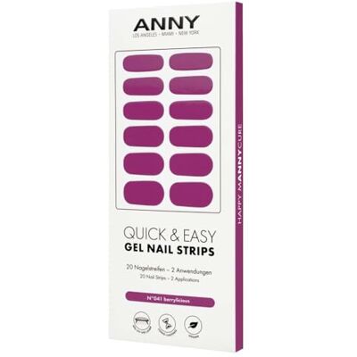 ANNY Gel Nail Strips, UV Nagelfolie zum Aufkleben, Beeriges Violett ANNY Gel Nail Strips, UV Nagelfolie zum Aufkleben, Beeriges Violett